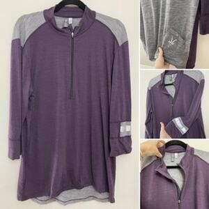 Ibex 100% Merino Wool USA‎ Made Athleisure Outdoorsy 3/4th Sleeve Quarter Zip L